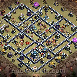 TH13 War Base Plan with Link, Anti Everything, Copy Town Hall 13 CWL Design 2023, #111