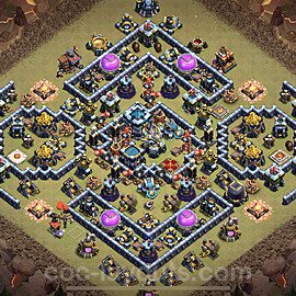 TH13 Anti 2 Stars CWL War Base Plan with Link, Legend League, Copy Town Hall 13 Design 2023, #134