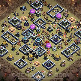 TH13 Anti 3 Stars CWL War Base Plan with Link, Anti Everything, Copy Town Hall 13 Design 2023, #136