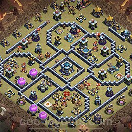 TH13 Anti 3 Stars CWL War Base Plan with Link, Copy Town Hall 13 Design 2023, #169