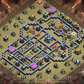 TH13 Max Levels CWL War Base Plan with Link, Anti Everything, Copy Town Hall 13 Design 2023, #212