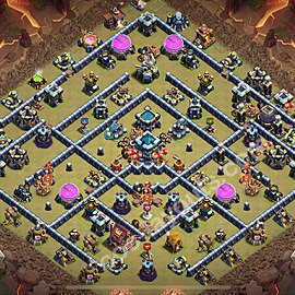 Непобедимая База ТХ 13 2026 Анти 2 Звезды для Лиги Войны Кланов (КВ / ЛВК) Скопировать, Легендарная лига, #217