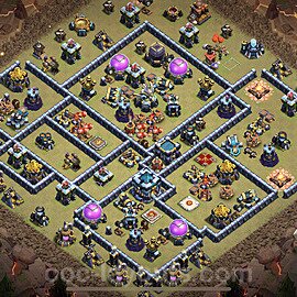 Die Anti 3 Sterne Clan War Base RH13 + Link, Hybrid 2023 - COC Rathaus Level 13 Kriegsbase (CK / CW) - #221