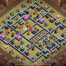 Die Anti 2 Sterne Clan War Base RH13 + Link, Hybrid 2023 - COC Rathaus Level 13 Kriegsbase (CK / CW) - #223