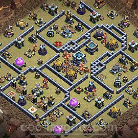 TH13 Max Levels CWL War Base Plan with Link, Hybrid, Copy Town Hall 13 Design 2024, #225