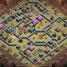 Die Clan War Base RH13 + Link, Anti Alles, Hybrid 2023 - COC Rathaus Level 13 Kriegsbase (CK / CW) - #228