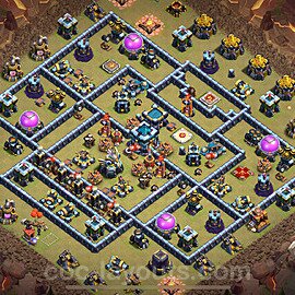 TH13 War Base Plan with Link, Anti Everything, Copy Town Hall 13 CWL Design 2024, #252