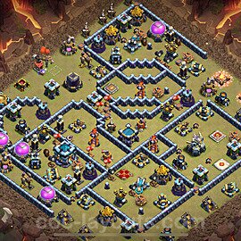 TH13 Max Levels CWL War Base Plan with Link, Copy Town Hall 13 Design 2024, #253