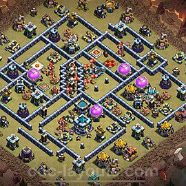 TH13 Max Levels CWL War Base Plan with Link, Anti Everything, Copy Town Hall 13 Design 2024, #255