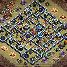 Municipio livello 13 Base di Guerra + Link - Miglior Disposizione Villaggio COC 2025 TH13 - #266