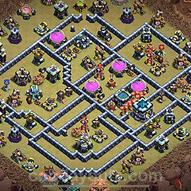 Municipio livello 13 Base di Guerra + Link - Anti 3 Stelle Disposizione Villaggio COC 2025 TH13 - #283