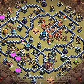 Diseño de aldea para Guerra Anti 3 Estrellas Ayuntamiento 13 Copiar, Anti Todo - COC TH13 Perfecta Distribucion 2025 + Enlace - #285