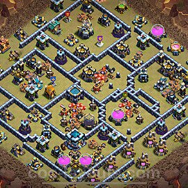 Die Anti 3 Sterne Clan War Base RH13 + Link 2025 - COC Rathaus Level 13 Kriegsbase (CK / CW) - #286