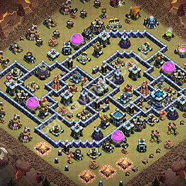 TH13 Anti 3 Stars CWL War Base Plan with Link, Anti Air / Electro Dragon, Copy Town Hall 13 Design 2026, #310