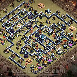 TH13 War Base Plan with Link, Anti Everything, Copy Town Hall 13 CWL Design 2023, #32