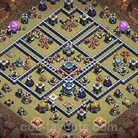 TH13 War Base Plan with Link, Anti Everything, Copy Town Hall 13 CWL Design 2023, #57