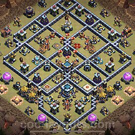 TH13 War Base Plan with Link, Anti Everything, Copy Town Hall 13 CWL Design 2023, #59