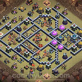 TH13 War Base Plan with Link, Anti 3 Stars, Anti Everything, Copy Town Hall 13 CWL Design 2023, #77