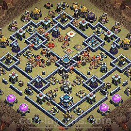 TH13 War Base Plan with Link, Anti 3 Stars, Anti Air / Electro Dragon, Copy Town Hall 13 CWL Design 2023, #85