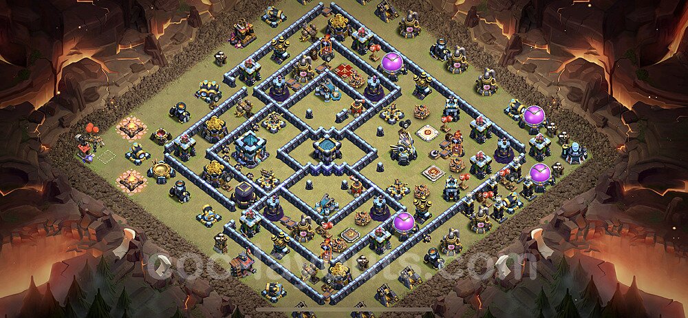 TH13 Anti 3 Stars CWL War Base Plan with Link, Anti Everything, Copy Town Hall 13 Design, #102
