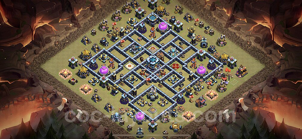 TH13 War Base Plan with Link, Copy Town Hall 13 CWL Design 2023, #187