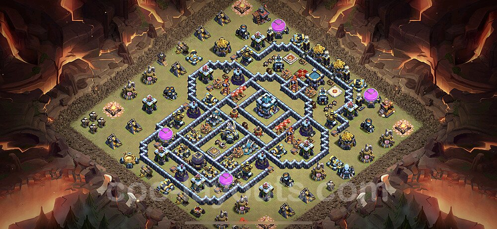 TH13 Max Levels CWL War Base Plan with Link, Anti Everything, Copy Town Hall 13 Design 2023, #212