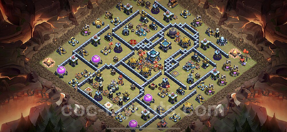 TH13 Max Levels CWL War Base Plan with Link, Hybrid, Copy Town Hall 13 Design 2024, #225