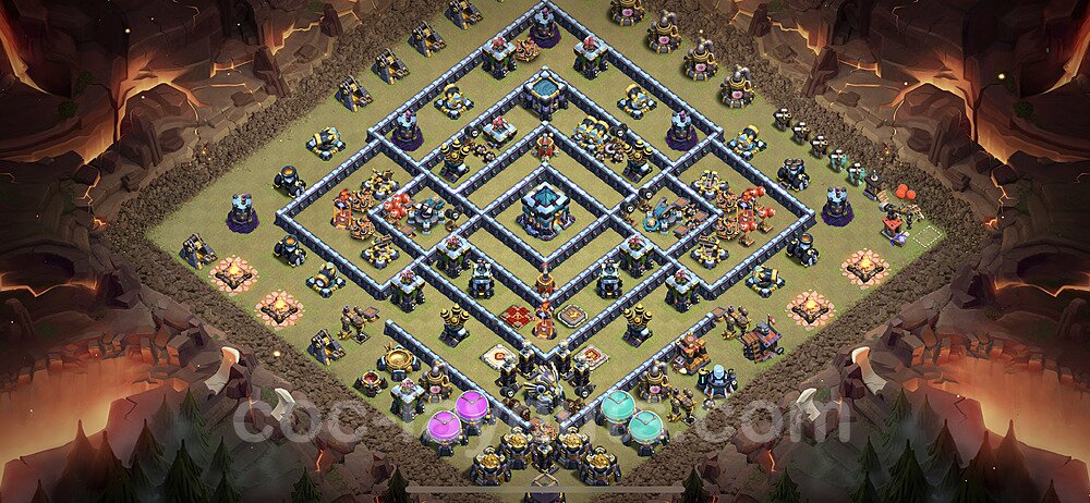 Die Maximal Clan War Base RH13 + Link 2024 - COC Rathaus Level 13 Kriegsbase (CK / CW) - #226