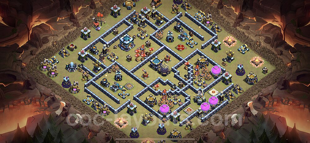 TH13 Max Levels CWL War Base Plan with Link, Anti 3 Stars, Copy Town Hall 13 Design 2023, #233