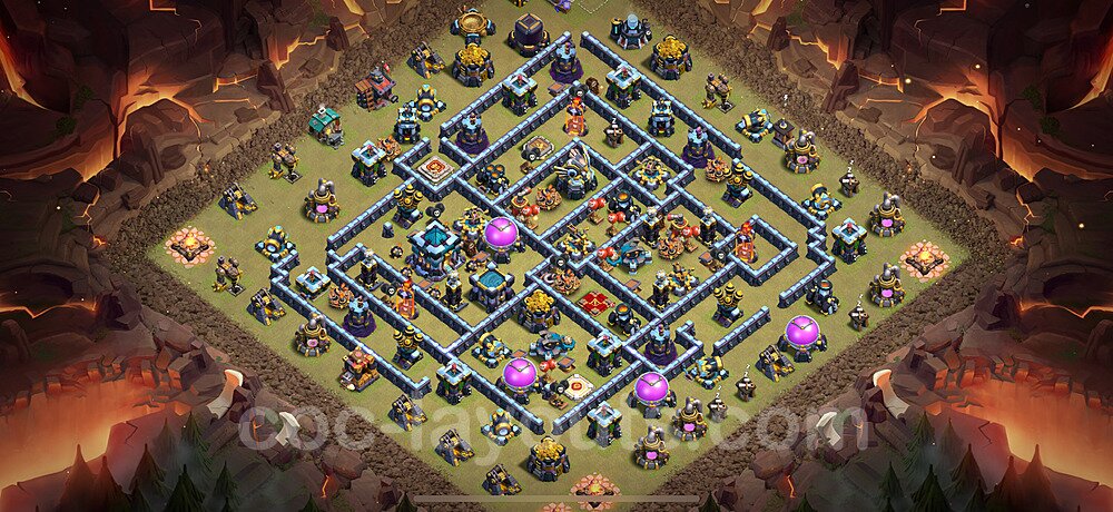 TH13 Max Levels CWL War Base Plan with Link, Copy Town Hall 13 Design 2024, #251