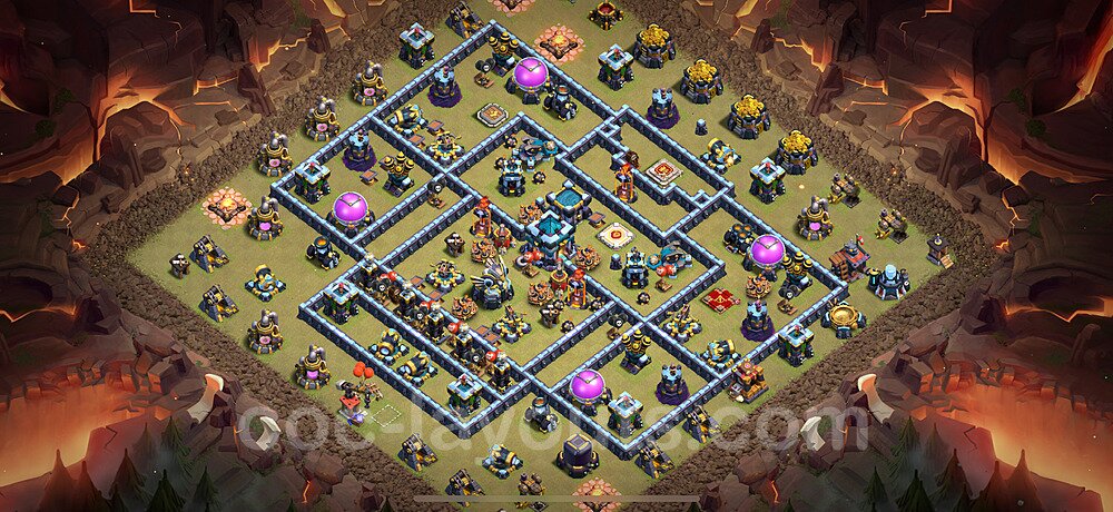 TH13 War Base Plan with Link, Anti Everything, Copy Town Hall 13 CWL Design 2024, #252