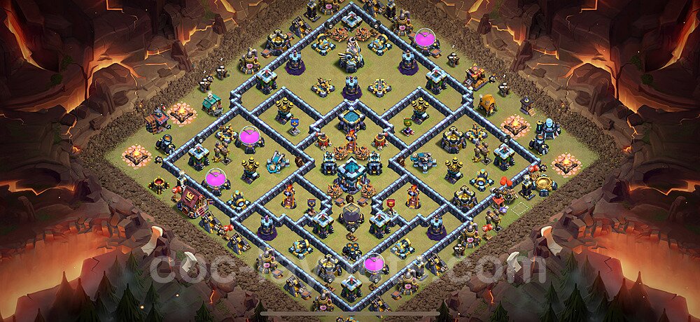 Municipio livello 13 Base di Guerra + Link, Anti 2 stelle - Miglior Disposizione Villaggio COC 2025 TH13 - #262