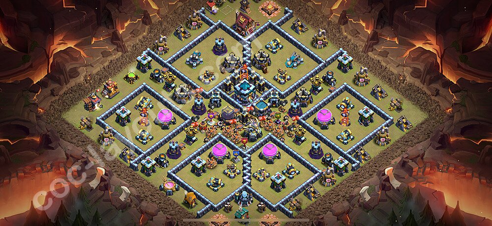 Die Anti 2 Sterne Clan War Base RH13 + Link, Hybrid 2026 - COC Rathaus Level 13 Kriegsbase (CK / CW) - #263
