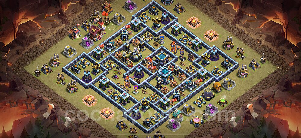 TH13 War Base Plan with Link, Copy Town Hall 13 CWL Design 2025, #266