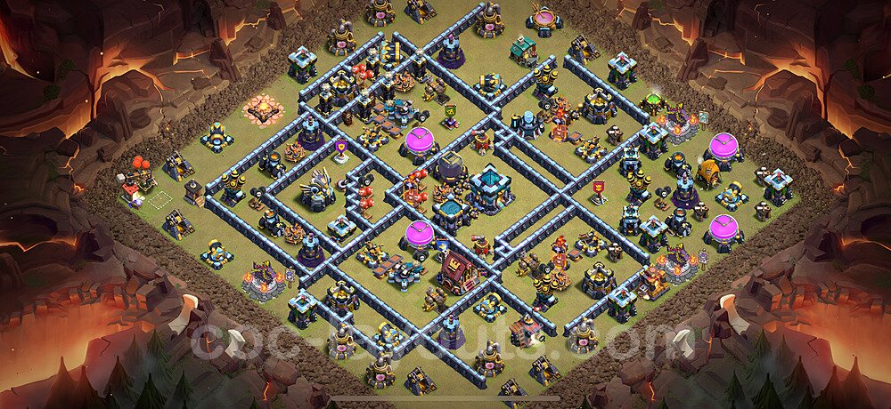 Die Anti 3 Sterne Clan War Base RH13 + Link 2025 - COC Rathaus Level 13 Kriegsbase (CK / CW) - #281