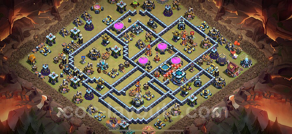 Municipio livello 13 Base di Guerra + Link - Anti 3 Stelle Disposizione Villaggio COC 2025 TH13 - #283