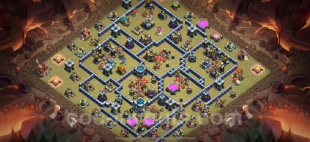 TH13 Anti 3 Stars CWL War Base Plan with Link, Copy Town Hall 13 Design 2025, #286