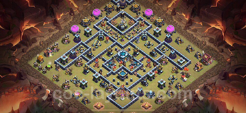 Die Anti 3 Sterne Clan War Base RH13 + Link 2025 - COC Rathaus Level 13 Kriegsbase (CK / CW) - #287