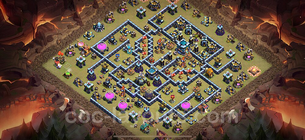 TH13 Anti 3 Stars CWL War Base Plan with Link, Anti Air / Electro Dragon, Copy Town Hall 13 Design 2025, #292