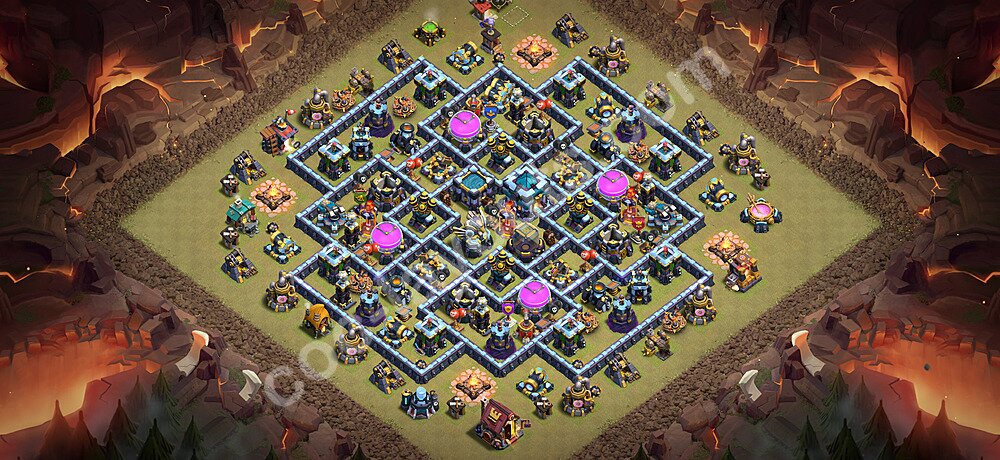 Diseño de aldea para Guerra Ayuntamiento 13 Copiar, Liga de Leyenda - COC TH13 Perfecta Distribucion 2026 + Enlace - #301