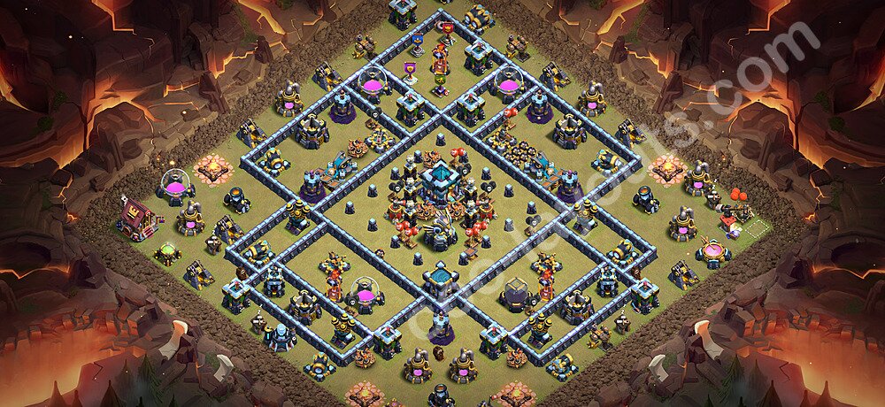 TH13 War Base Plan with Link, Copy Town Hall 13 CWL Design 2026, #305