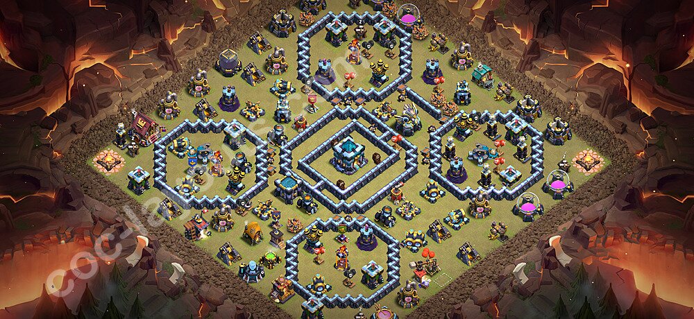 Top Anti 3 Etoiles Base de Guerre HDV 13 + Lien (Link) 2026 gdc - Hôtel de Ville 13 Base Copier - #306