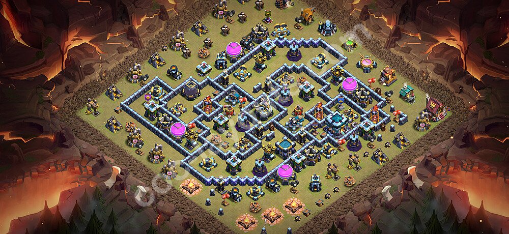 Top Anti 3 Etoiles Base de Guerre HDV 13 + Lien (Link), Anti Air / Electro Dragon 2026 gdc - Hôtel de Ville 13 Base Copier - #310