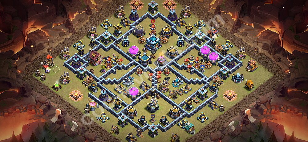 TH13 Anti 3 Stars CWL War Base Plan with Link, Copy Town Hall 13 Design 2026, #313
