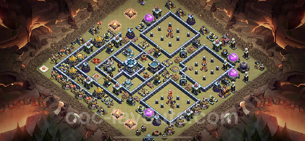 TH13 War Base Plan with Link, Legend League, Anti Everything, Copy Town Hall 13 CWL Design 2023, #33