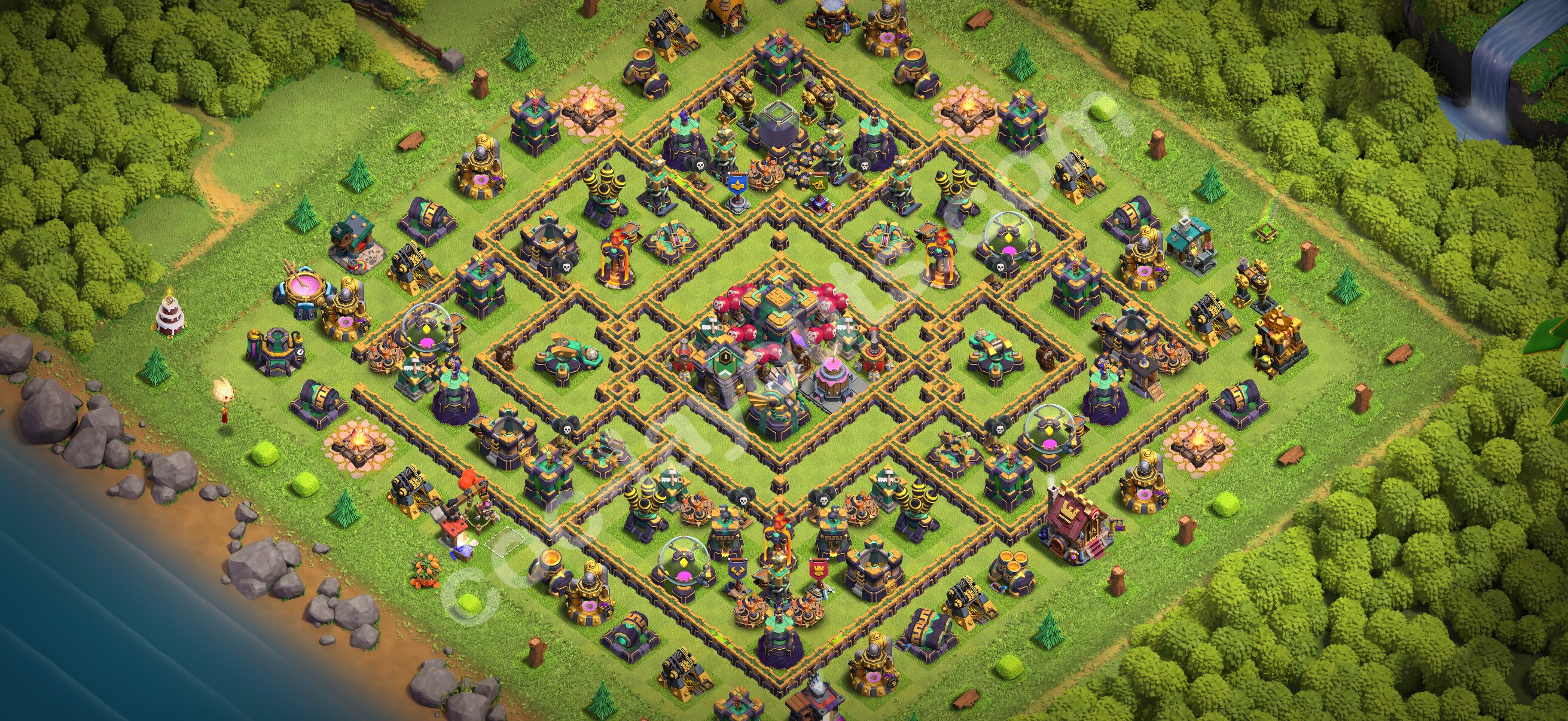 TH14 Hybrid Base #151 – TH14 layout preview