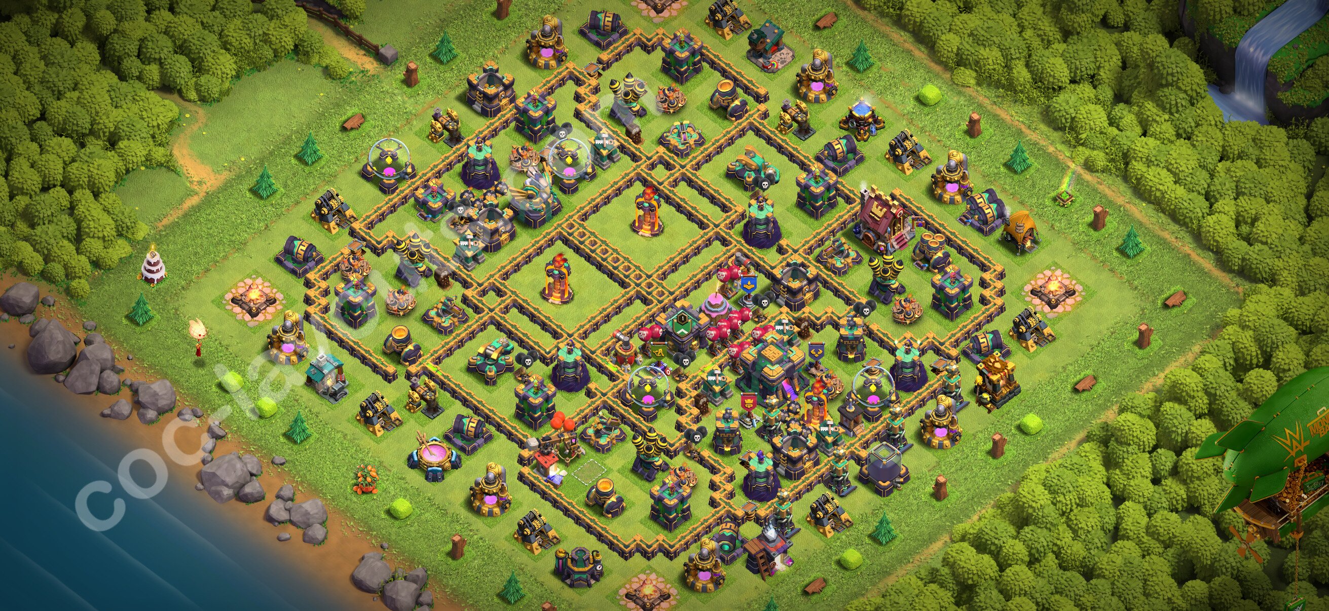 TH14 Hybrid Base #154 – TH14 layout preview