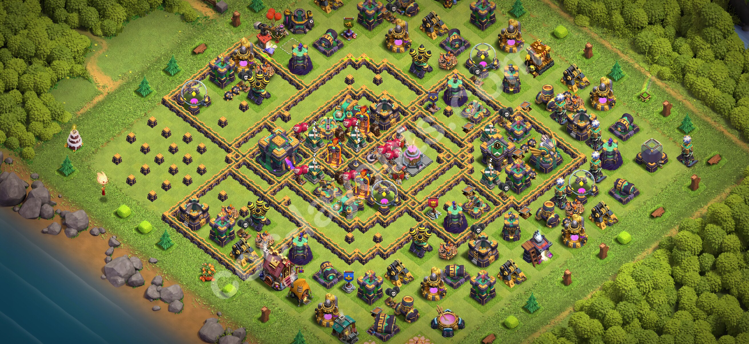 TH14 Hybrid Base #153 – TH14 layout preview
