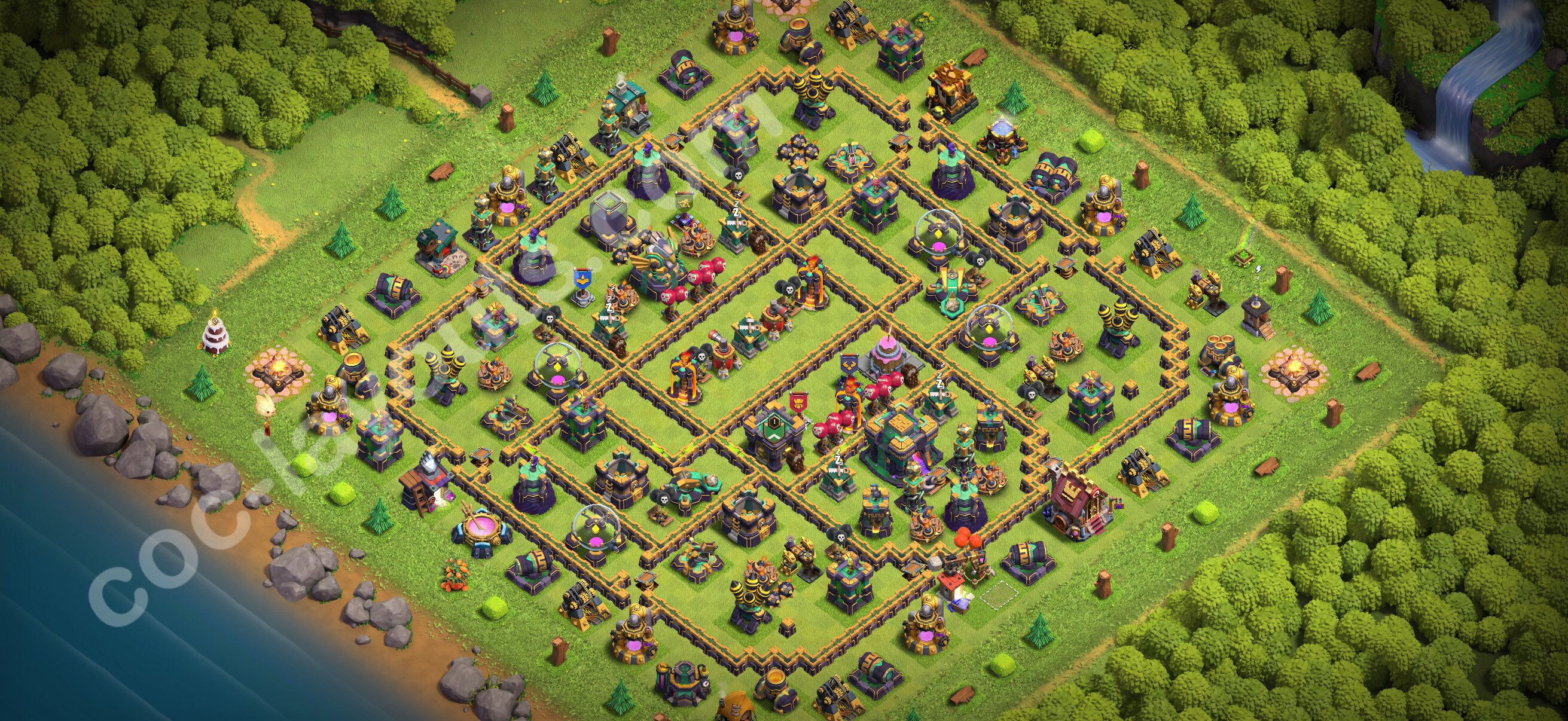 TH14 Hybrid Base #155 – TH14 layout preview
