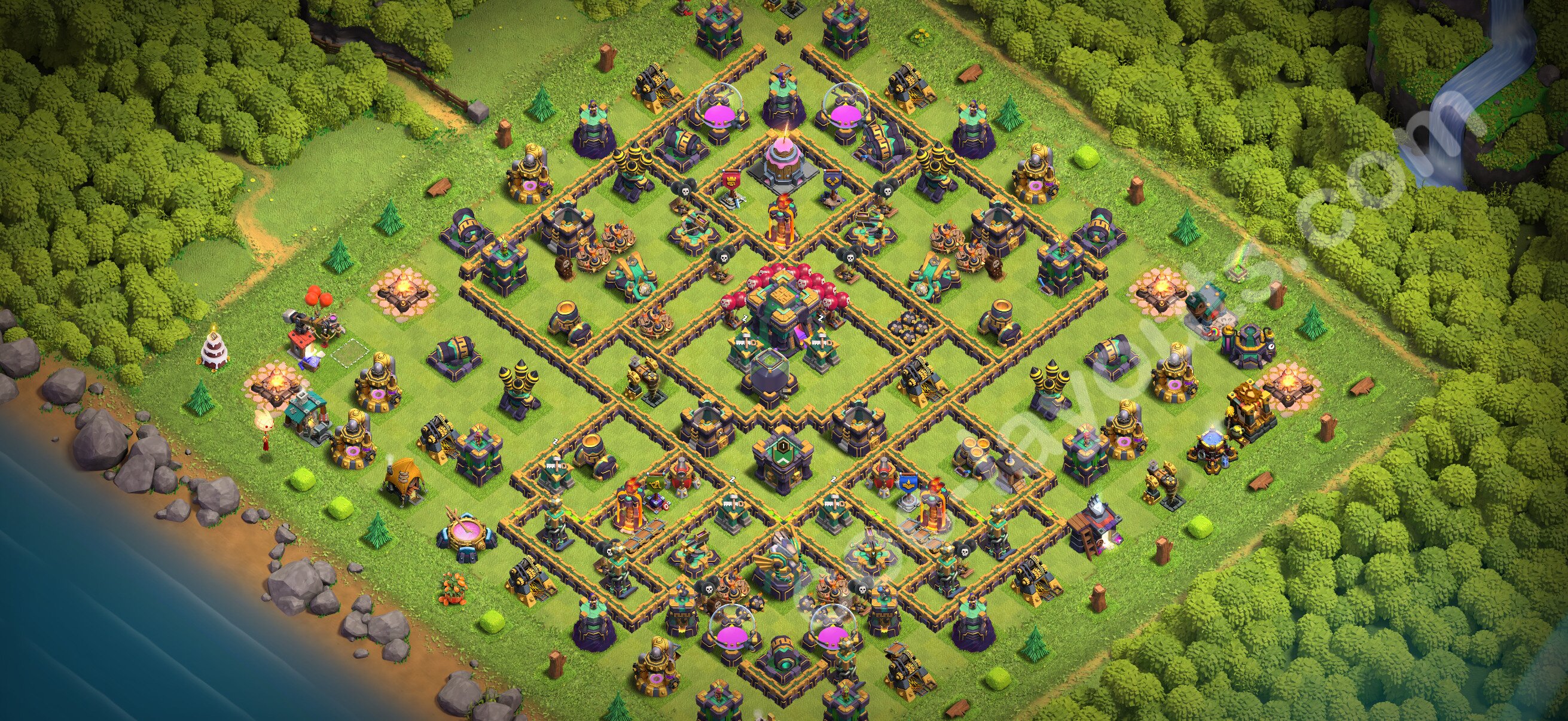 TH14 Hybrid Base #147 – TH14 layout preview